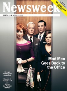 Сдвоенный номер от 26 марта 2012 года был целиком посвящен открытию пятого сезона сериала "Mad men" и выполнен в стилистике 60-х годов.